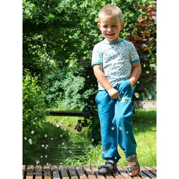 Chlapecké tepláky SAM - petrolejovo-tyrkysové-doprodej 116