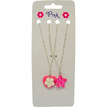 Prsten Náhrdelník s přívěskem ve tvaru hvězdy a srdce 2ks