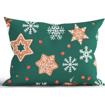 Povlak na polštářek MKLuzkoviny.cz Povlak na polštářek 40 x 60 cm Vánoční perníček zelené