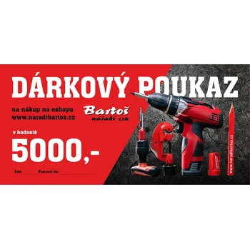Dárkový potravinový koš Bartoš nářadí Dárkový poukaz v hodnotě 5000Kč do e-shopu