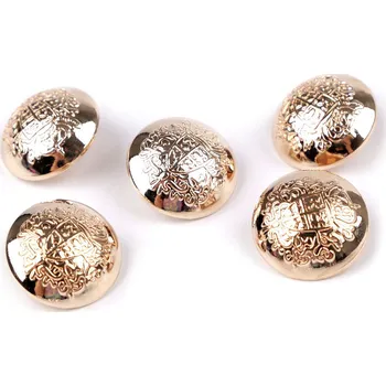 Knoflík Kovový knoflík velikost 28", 32", 36" zlatá 5 ks