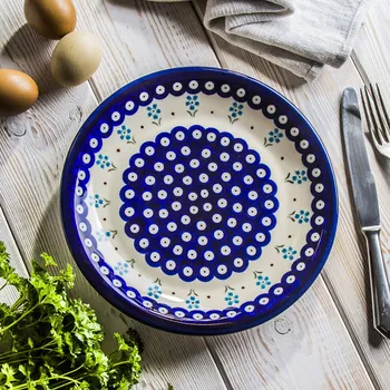 Talíř Bolesławiec mělký jídelní talíř 24,5 cm - dec. 168A (druhý druh)