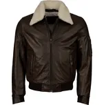 Pánská Kožená Bunda Pilot Pierce Pravý Kožíšek Brixton Hnědá Velikost: S