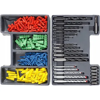 Vrták Vorfal Sada vrtáků a hmoždinek – vrtáky + hmoždinky pro široké použití