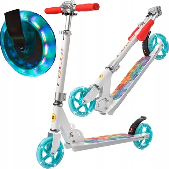 Koloběžka METEOR Skládací koloběžka do města s nastavitelnou výškou a LED kolečky 140 mm