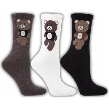 Dámské ponožky 3x ponožky dámské dlouhé ponožky vícebarevné teplé MORAJ 38-41