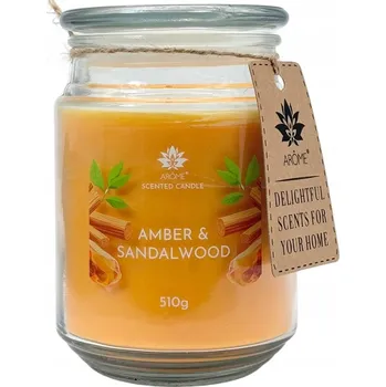 Svíčka Parafínová vonná svíčka s vůní jantaru a santalového dřeva Arome 1 ks