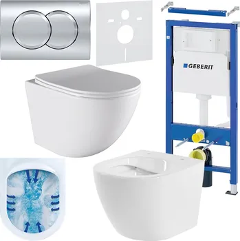 Klozet BPS-koupelny Podomítkový modul Geberit DuoFix s WC mísou PO-WH-03 + ovládací tlačítko Delta 01 chrom