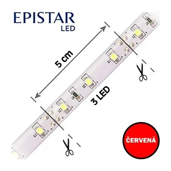 LED páska LED pásek 60LED/m, 3528, IP65, červená, 12V, 30m