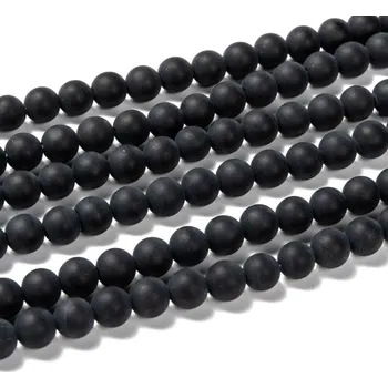Dětské navlékací korálky Obsidián černý matný 8 mm (návlek 45 - 47 korálků)