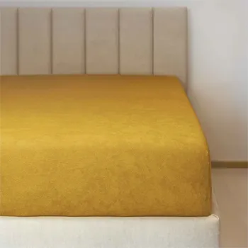 Prostěradlo Froté prostěradlo č.66 hořčice 90x220