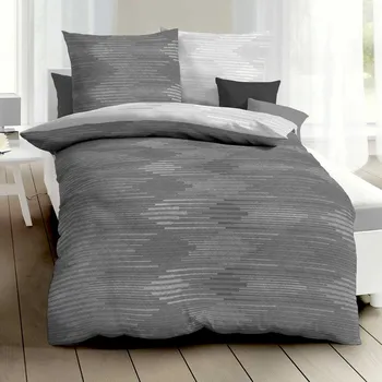 Povlečení Kaeppel | Povlečení flanel Ikat šedé, 140x200, 70x90