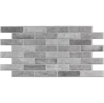 Obklad vyrobeno v Evropě 3D obkladový panel cihla šedá 971 x 489 mm 0,429 m2 Šedá