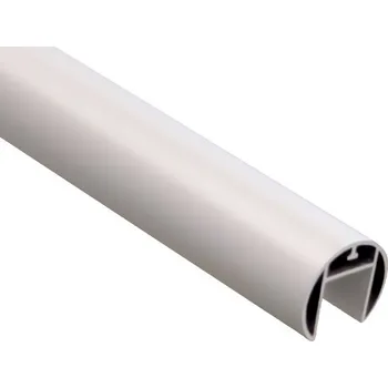 Stavební profil hliníkové madlo zábradlí oblé - madlo ø 42,4 x 1,5 mm, pro sklo 8 - 17,5 mm, broušený hliník, délka 5 m