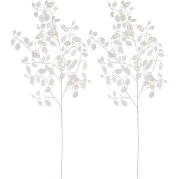 umělá květina Sada umělých větviček Lunárie, 2 ks, bílá, ojíněná, 85 cm