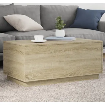 Konferenční stolek vidaXL Konferenční stolek s LED osvětlením 90 x 50 x 40 cm [839878] Barva: dub sonoma