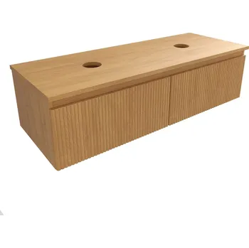 Nábytek SAT Koupelnová skříňka s krycí deskou SAT Evolution 118x30x44,5 cm dub medový mat SATEVO120DMD SATEVO120DMD