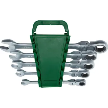 Klíč PARKSIDE® Sada otevřených a očkových klíčů s ráčnou, 5dílná / 6dílná (sada klíčů s kloubovou ráčnou, 5dílná)