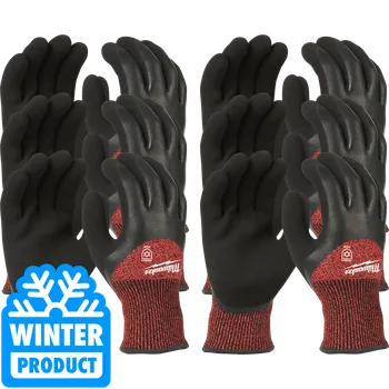 Pracovní rukavice MILWAUKEE 12(párů) x Zimní rukavice odolné proti proříznutí Stupeň 3 XL/10