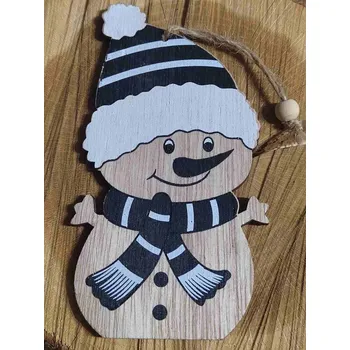 Vánoční dekorace Sněhulák k zavěšení barva černá