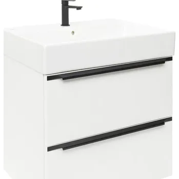 Nábytek Naturel Koupelnová skříňka s umyvadlem Naturel Nobia 60x60x46 cm bílá lesklá lesk NOBIA60ZBLSAT NOBIA60ZBLSAT