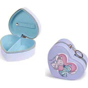 Šperkovnice Disney šperkovnice STITCH & ANGEL ve tvaru srdce se zapínáním na zip fialová VZ703053L.PH