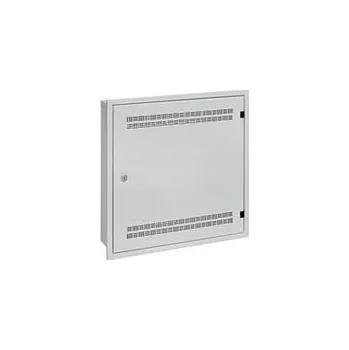 Rozvaděč Solarix rozvaděč LC-18 do zdi s lištami 2U, 4U a 11U, 550x550 šedá RAL7035 s rámečkem k zazdění LC-18-55-15-W-G 86000548