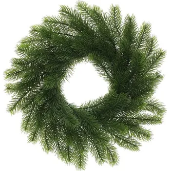 umělá květina Umělý smrkový věnec, pr. 30 cm, zelená, světle zelená