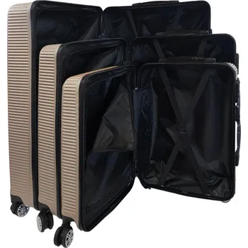 Bavy Cestovní kufr skořepinový Circle Gold beige - set 3 ks