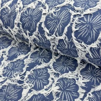 JEANS DENIM Ruffia Flowers design A