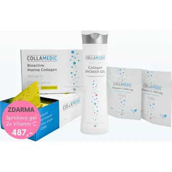 Přírodní produkt Collamedic COLLAMEDIC sada 2x mořský kolagen s citronovou příchutí + Sprchový gel ZDARMA 60 sáčků