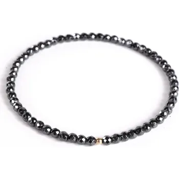 Náramek 7 Angelic Eyes Hematitový náramek se 14 kt zlatou kuličkou Délka: 17 cm