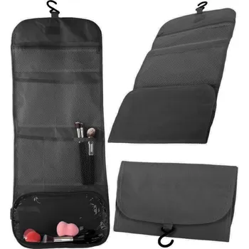 dobirkov.cz Skládací organizér, závěsný koupelnový organizér s věšákem, černý