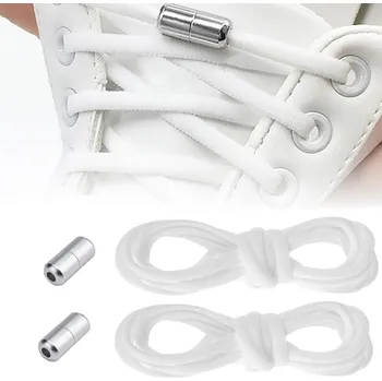 dobirkov.cz Elastické tkaničky do bot bez zavazování, 100 cm, bílé, 2 ks