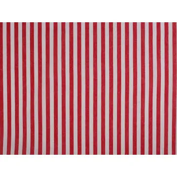 Bavlněná metráž / imitace lnu hrubší, pruhy METRÁŽ - 1 červená