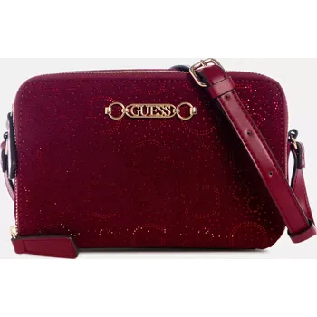 GUESS dámská kabelka,crossbody Avelina červená logová s kamínky