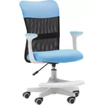 Dětská židle Neoseat MONKEY WHITE s podnoží — látka, bílá / světle modrá