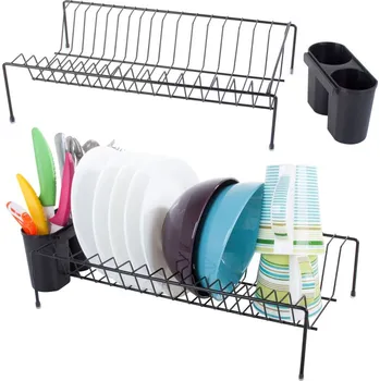 Potah na židli dobirkov.cz Kovový stojan na sušení nádobí s odkapávačem, odkapávač na nádobí