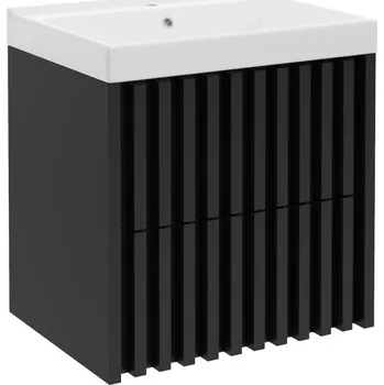 Koupelnový nábytek SAT Koupelnová skříňka s umyvadlem SAT Delano 60x46 cm černá mat DELANO60ZCUM DELANO60ZCUM