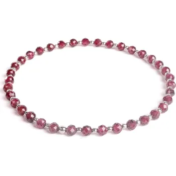 Náramek 7 Angelic Eyes Granátový náramek se stříbrnými kuličkami Délka: 17 cm