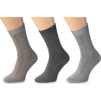 Dámské ponožky Wooline Sada tradičních dámských ponožek 3v1, vyplétaný vzor 3 Velikost ponožek: EUR 39-42