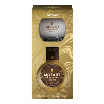 Likér Mozart Liqueur Mozart Chocolate Gold Cream (0,5l) v dárkové krabičce se skleničkou