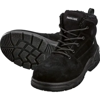 Pracovní obuv PARKSIDE® Pánská kožená bezpečnostní obuv S3 (vysoké, 42) Černá 42