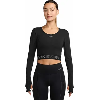 Dámské tričko Dámské kompresní tričko s dlouhým rukávem Nike PRO W černé HV9992-010 - XXL | UK 11,5 | US 12,5