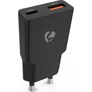 NEDIS síťová nabíječka/ 30 W/ PD 3.0/ rychlé nabíjení/ 1.5 / 2.0 / 2.22 / 3.0 A/ USB-A/ USB-C/ černá