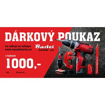 Dárkový potravinový koš Bartoš nářadí Dárkový poukaz v hodnotě 1000Kč do e-shopu