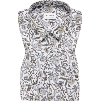 Pánská košile Košile Eterna Modern Fit Print s šedým vzorem velikost: 44, délka rukávu: dlouhý rukáv