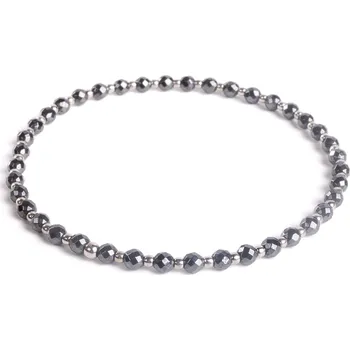 Náramek 7 Angelic Eyes Hematitový náramek se stříbrnými kuličkami Délka: 19 cm