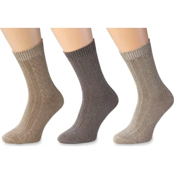 Dámské ponožky Wooline Sada tradičních dámských ponožek 3v1, vyplétaný vzor 4 Velikost ponožek: EUR 35-38