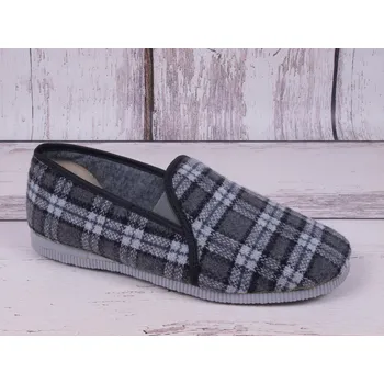 Pánské pantofle Bačkory papuče pánské Pegres 1014 důchodky šedé káro velikost: 43